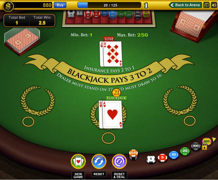 Blackjack en ligne gratuit